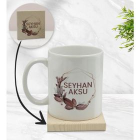 BK Gift Kişiye Özel - 13 Çiçek Tasarımlı Beyaz Kupa Bardak