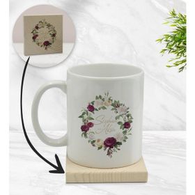 BK Gift Kişiye Özel - 14 Çiçek Tasarımlı Beyaz Kupa Bardak