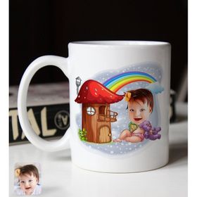 BK Gift Kişiye Özel Bebek 1 Karikatürlü Beyaz Kupa Bardak