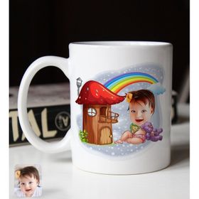 BK Gift Kişiye Özel Bebek 1 Karikatürlü Beyaz Kupa Bardak
