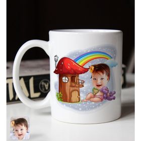 BK Gift Kişiye Özel Bebek 1 Karikatürlü Beyaz Kupa Bardak