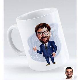 BK Gift Kişiye Özel Erkek Ceo 6 Karikatürlü Beyaz Kupa Bardak