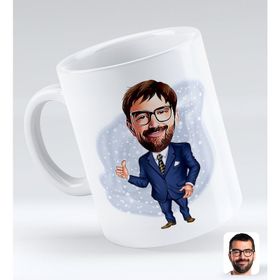 BK Gift Kişiye Özel Erkek Ceo 6 Karikatürlü Beyaz Kupa Bardak