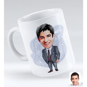 BK Gift Kişiye Özel Erkek Ceo 7 Karikatürlü Beyaz Kupa Bardak