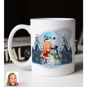 Bk Gift Kişiye Özel Kadın Yeni Yıl Karikatürlü 1 Beyaz Kupa Bardak