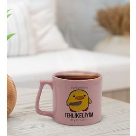 BK Gift Kişiye Özel Sevgili İsimli Pastel Pembe Middle Kupa Bardak