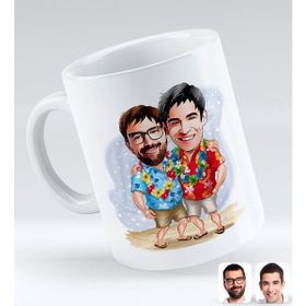 BK Gift Kişiye Özel Tatilci Kankalar 1 Karikatürlü Beyaz Kupa Bardak