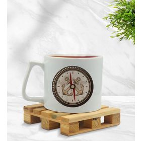 BK Gift Pusula Tasarımlı Middle Beyaz Kupa Bardak