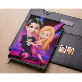 BK Gift Sevgililer Karikatürlü Beyaz 13 Kişiye Özel Defter