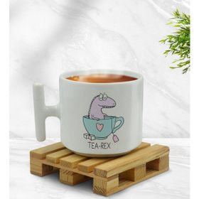 BK Gift Tea Rex Tasarımlı Middle Beyaz Kupa Bardak