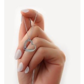 BK Gift Zirkon Taşlı Silver Kalp Kolye