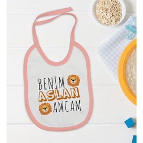 BK Kids Aslan Amcam Tasarımlı Beyaz Bebek Mama Önlüğü