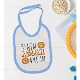 BK Kids Aslan Amcam Tasarımlı Beyaz Bebek Mama Önlüğü