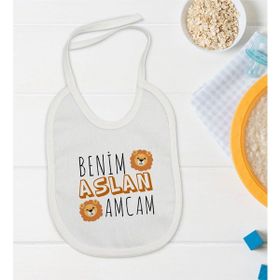 BK Kids Aslan Amcam Tasarımlı Beyaz Bebek Mama Önlüğü