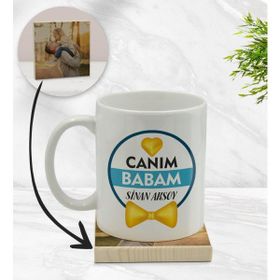 BK Kişiye Özel - 1 Canım Babam Tasarımlı Beyaz Kupa Bardak