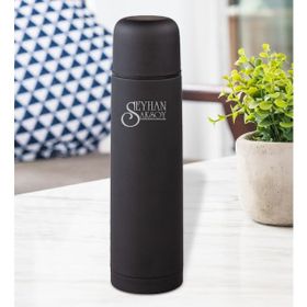 BK Kişiye Özel 5500 Siyah Deri Çantalı 500 ml Termos