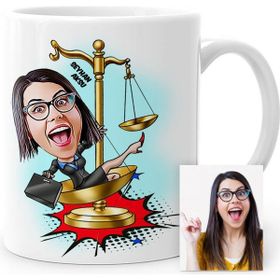 BK Kişiye Özel Avukat Karikatür Model-7 Beyaz Kupa Bardak