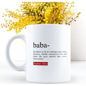 BK Kişiye Özel Baba Beyaz Kupa Bardak