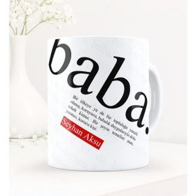 BK Kişiye Özel Baba Temalı Beyaz Kupa Bardak