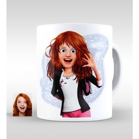 BK Kişiye Özel Barbie Bebek Karikatürlü Beyaz Kupa Bardak