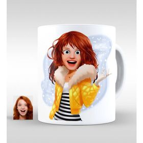 BK Kişiye Özel Barbie Bebek Karikatürlü Beyaz Kupa Bardak