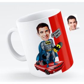BK Kişiye Özel Bay Batman Karikatürlü Beyaz Kupa Bardak