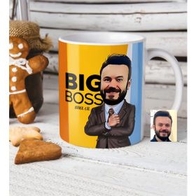 BK Kişiye Özel Bay Big Boss Karikatür Beyaz Kupa Bardak