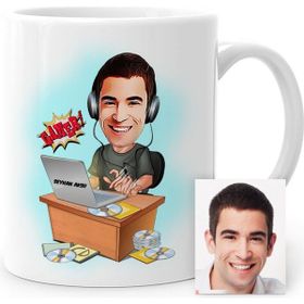 BK Kişiye Özel Bay Gamer Karikatür Beyaz Kupa Bardak
