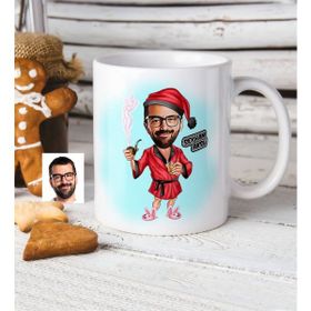 BK Kişiye Özel Bay Yılbaşı Karikatür Beyaz Kupa Bardak