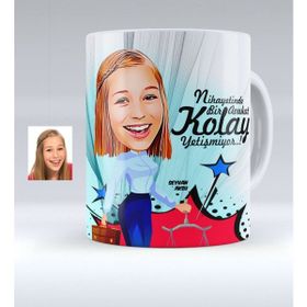 BK Kişiye Özel Bayan Avukat 3 Karikatürlü Beyaz Kupa Bardak