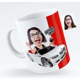 BK Kişiye Özel Bayan Patron 2 Karikatürlü Beyaz Kupa Bardak