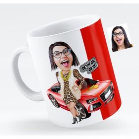 BK Kişiye Özel Bayan Patron Karikatürlü Beyaz Kupa Bardak