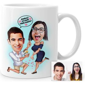 BK Kişiye Özel Benimle Evlenir Misin Karikatür Beyaz Kupa Bardak