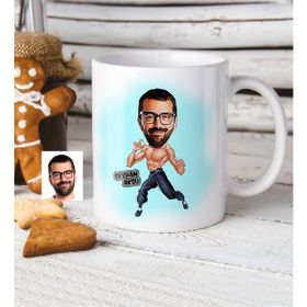 BK Kişiye Özel Bruce Lee Karikatür Beyaz Kupa Bardak