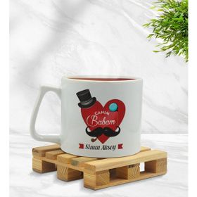 BK Kişiye Özel Canım Babam Tasarımlı Model-4 Middle Beyaz Kupa Bardak