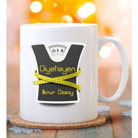 BK Kişiye Özel Diyetisyen Beyaz Kupa Bardak