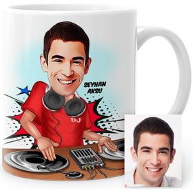 BK Kişiye Özel Dj Karikatür Beyaz Kupa Bardak