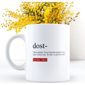 BK Kişiye Özel Dost Beyaz Kupa Bardak