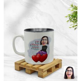 BK Kişiye Özel En Güzel Anne 1 Karikatürlü Içi Siyah Renkli Kupa Bardak