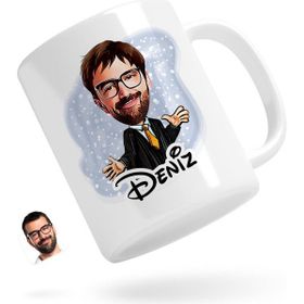 BK Kişiye Özel Erkek Avukat Karikatürlü Beyaz Kupa