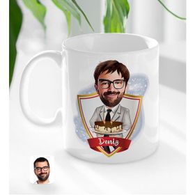 BK Kişiye Özel Erkek Doğum Günü Karikatürlü Beyaz Kupa Bardak-