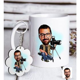 BK Kişiye Özel Erkek Profesyonel Fotoğrafçı Karikatürlü 1 Beyaz Kupa