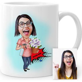 BK Kişiye Özel Ev Hanımı Karikatür Beyaz Kupa Bardak