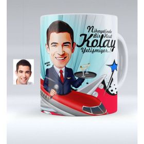 BK Kişiye Özel Host Karikatürlü 1 Beyaz Kupa Bardak