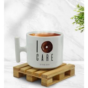 BK Kişiye Özel I Dont Care Tasarımlı T Kulplu Beyaz Middle Kupa Bardak