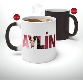 BK Kişiye Özel Isimli Fotoğraflı Sihirli Kupa Bardak