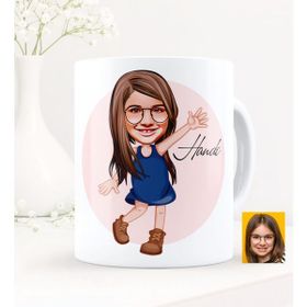 BK Kişiye Özel Kız Çocuk Karikatürlü-4 Beyaz Kupa Bardak