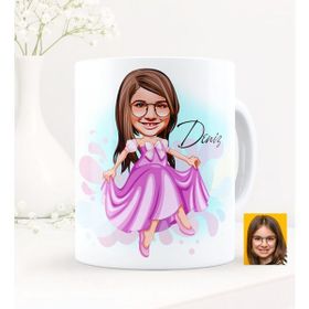 BK Kişiye Özel Kız Çocuk Prenses Karikatürlü Beyaz Kupa Bardak