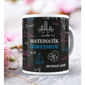 BK Kişiye Özel Matematik Öğretmeni Beyaz Kupa Bardak