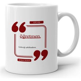 BK Kişiye Özel Öğretmen Beyaz Kupa Bardak